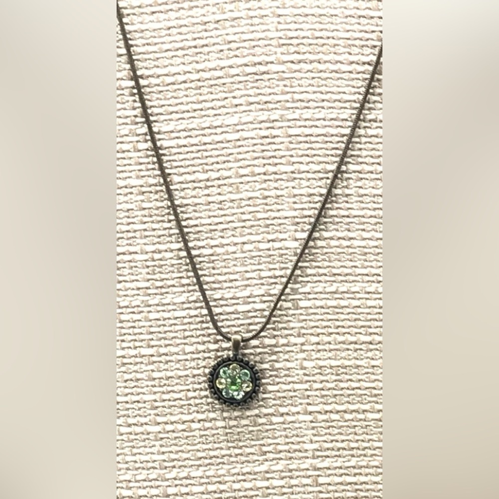 Lia Sophia Elegant Green Pendant Necklace